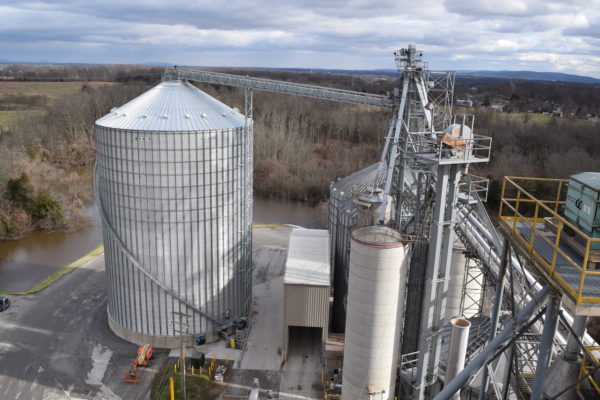 large commercial grain bin