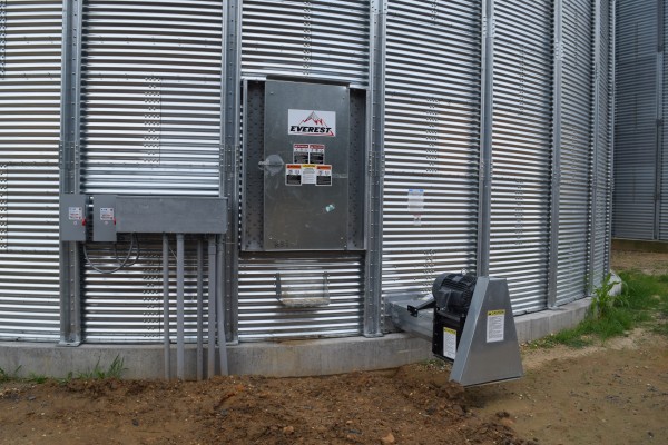 electrical system on the side of a grain bin