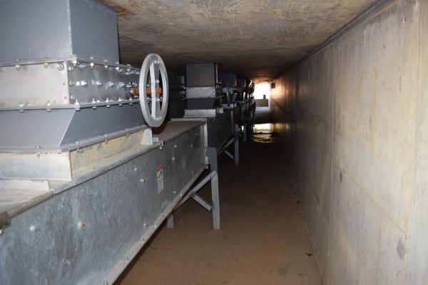 industrial metal system in a low ceiling tunnel